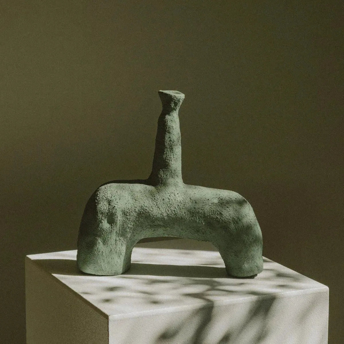 Vaas Keramiek Organisch Sculptuur Blauw Bruin Olijfgroen Decoratief Woonkamer Dressoir | Restfield