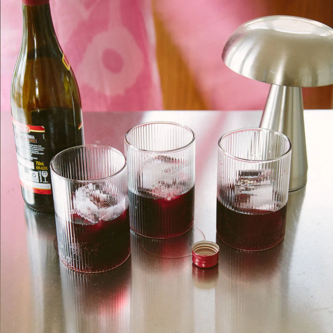 Verre à boire cannelé Verre cannelé Classique 300ml 400ml Transparent Table Cadeau | Restfield